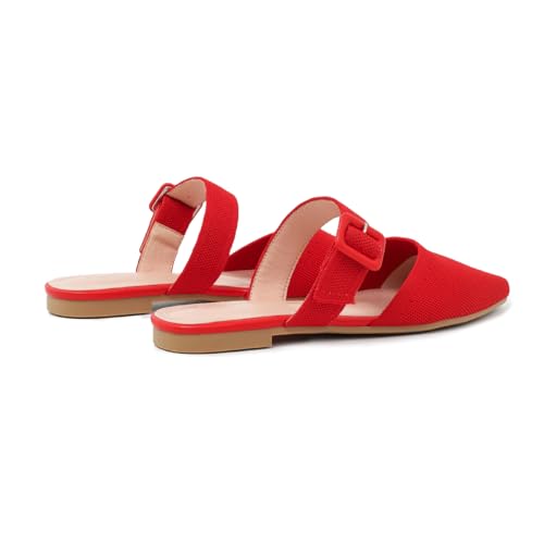 Image of Pointed Toe Mules for Women Flats,Slip On Mules Backless,Wide Width Mules,Mule Slides Flats Sandals