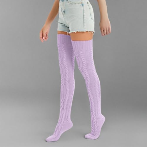 Image of Sexybody Women's Thigh High Socks Over the Knee Knit Socks, Winter Leg Warmers Stockings Knee High Tube Arctic Fleece