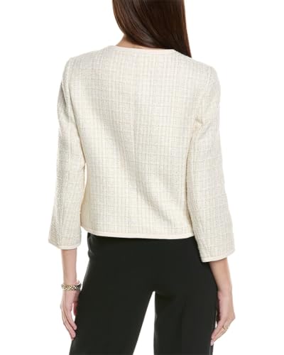 Anne Klein Women's Tweed Framed Four Bttn Collarless Jacket2