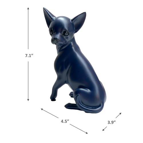Dog Statue Blue Gifts, Wall Art Shelf Décor Accents Chihuahua Sculpture, Abstract Handcrafted Collectible Animal Dog Figurines for Home Office, Bookshelf, Coffee Table Décor-Blue