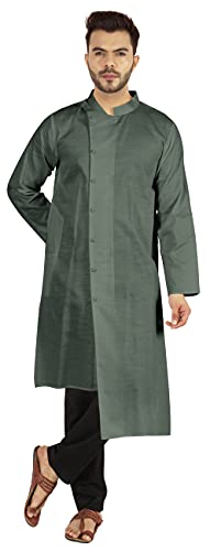 Pyjama indien kurta pour homme ensemble 2 pièces vert olive taille M