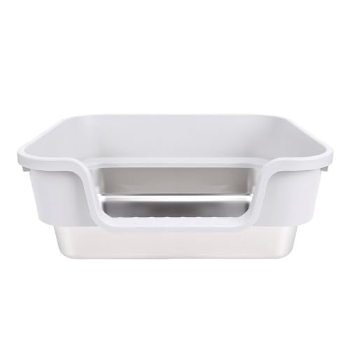 Caja de arena para gatos de acero inoxidable 17.51x13.38x4.33 in miniatura 4