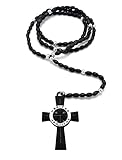 Veritas Aequitas Cross Boondock Saints Pendant 5mm/30' Wooden Bead Rosary Necklace RC4359...