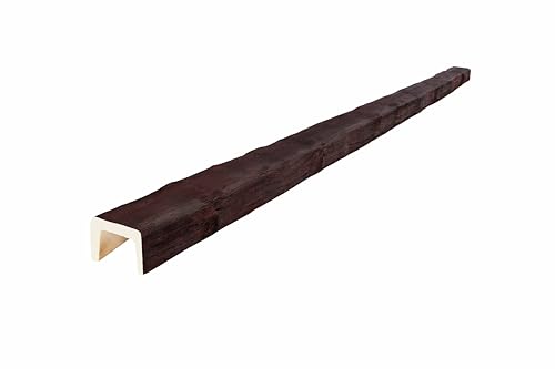 VIGA IMITACION MADERA DECORATIVA DE POLIURETANO 12.5CM DE ANCHO X 8CM DE ALTO X 3 METROS DE LARGO (Nogal oscuro)
