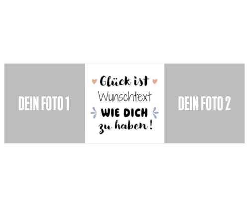 ORWO – 300 ml Emaille-Tasse bedrucken und mit Foto personalisieren | robuste Blechtasse | Emaille-Becher mit Namen | hochwertiger Druck: handmade in Germany (Glück ist)