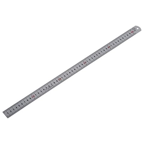 Nemeae Double Side Scale Stainless Steel Straight Ruler Measuring 50cm Cover