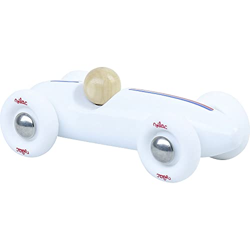 Vilac - Voiture Grand Prix Vintage PM Blanche - Voiture Jouet Vintage - Jouet Intergénérationnel - Bois Naturel - Jouet Durable - Label EPV - 100% Made in France - 2...