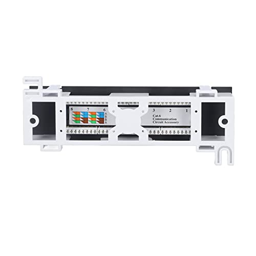 Panel de conexiones rack CAT6 de 8 puertos Jeffergarden en ABS resistente con cableado T568A B 4