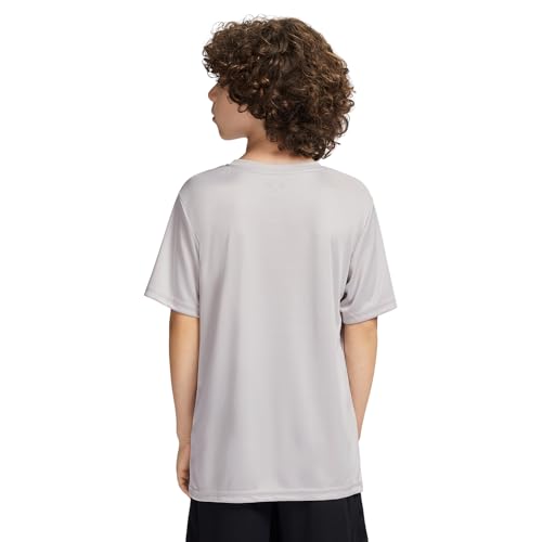 Image of Messi Boys' Lifestyle Short Sleeve Top, Loose-Fit Shirt with Logo, Comfortable, All-Day Wear
