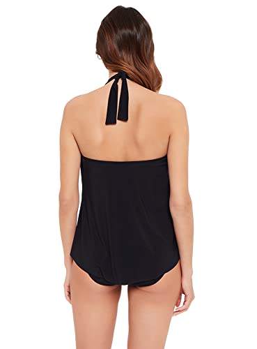 MagicSuit Women's Swimwear DD-Cup Solid Sophie Cowl Neck Underwire Bra High Low Hem Tankini Top3