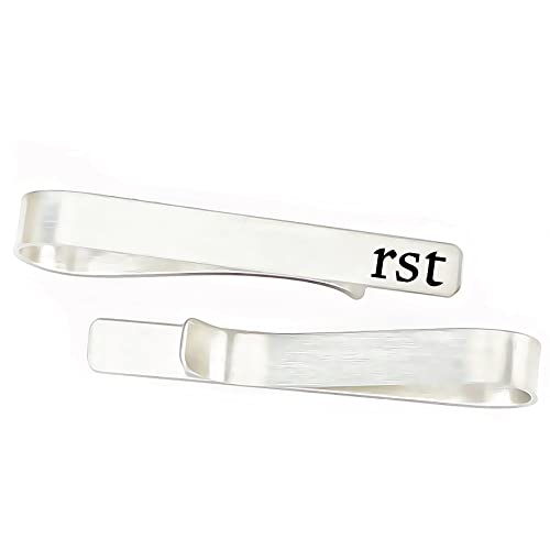 Initials Tie Bar Lowercase Initials Tie Clip Personalized Initials Mens Gift Groomsmen Tie Clip Stainless Steel For Him Personalized Initial Initials-Tie #TOP9