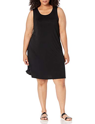 Amazon Essentials Women's Plus Size Tank Swing Dress, Black, 2X