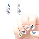 2 Sheets Stitch Niedliche Kawaii Cartoon Nagelaufkleber für Frauen, Mädchen, Geschenk (150+ Decals)