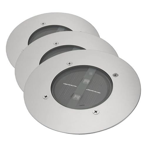 Smartwares 5000.197 Carlo - Foco exterior, sensor de día/noche, energía solar (Paquete de 3)