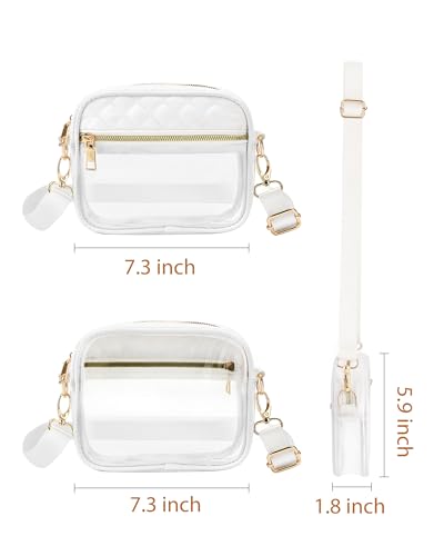 Image of BS-VOG Clear Crossbody Bag Stadium Approved, Clear Bag for Stadium Events, Small Clear Purses for Women Stadium Crossbody