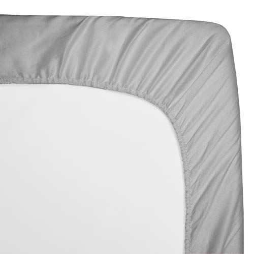 Image of American Baby Company 2 Pack Fitted Crib Sheets 52x28, White /Gray | Ultra Soft Microfiber Crib and Toddler Bed Sheets, Breathable & Gentle on Baby Skin, Neutral for Boys & Girls