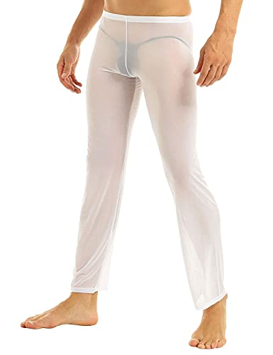 iEFiEL Men's Pajamas Mesh See Through Home Lounge Pants Nightwear2