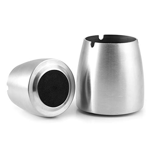 Ash Tray For Cigarettes, Stainless Steel Outdoor Ashtrays Windproof For Patio Tabletop Modern Outside Ash Tray For Outdoor/Courtyard/Bar/Office Etc #TOP3
