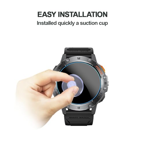 MIHENCE Screen Protector for EF5 1.43 Inch Smartwatch, 9H Anti-Scratch Tempered Glass Film Compatible with LIGE/ESFOE/FOXBOX 1.43 Inch Smartwatch EF5 (Pack of 3)