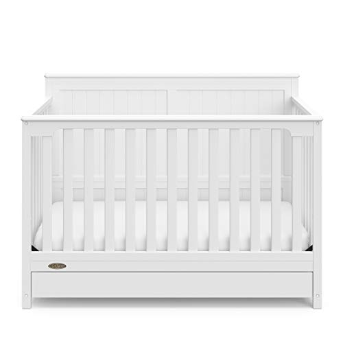 Graco Hadley 5-in-1 Convertible Crib with Drawer – GREENGUARD Gold Certified, Fits Standard Crib Mattress, Converts to Toddler Bed, Daybed and Full Bed, 4 Adjustable Mattress Heights (White) by Graco - Image 9