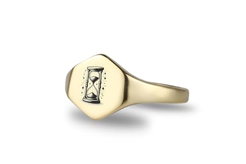 Bague Sablier Hexagone | Chevalière magique personnalisée en acier
