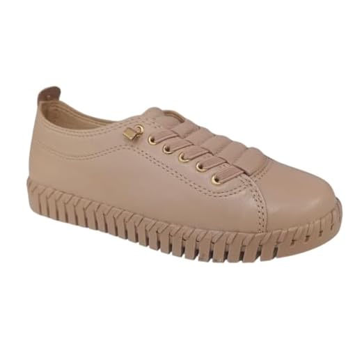 Tênis Feminino Casual Couro Elástico Bottero - Nude