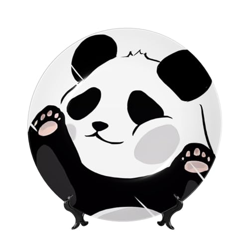 Plato decorativo de panda de 10 pulgadas para salon 2