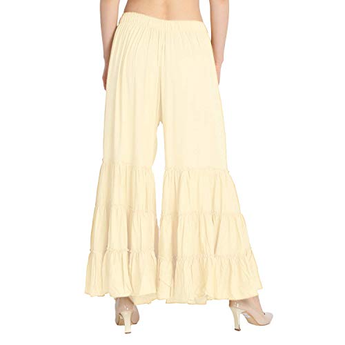 TNQ Women's Rayon Relaxed Flared Garara-Sharara Free Size (28" to 38")2