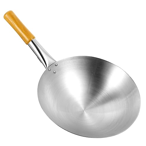 Wok de acero inoxidable con tapa y diseño simple miniatura 1