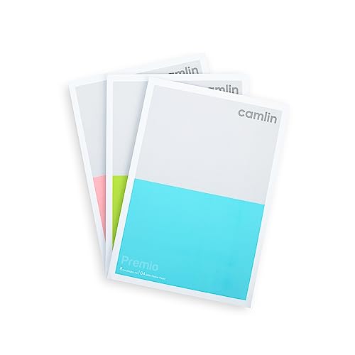 Image of Camlin Premio 64 GSM Single Line 120 pages Notebook pack of 3
