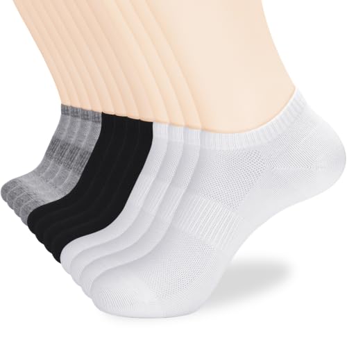 Image of Corlap Women's Ankle Socks,Thin No Show Low Cut Lightweight Athletic Socks | 6 /12Pairs White Short Low Rise Liner Non Slip Summer Socks for Running Golf Workout Yoga Pilates Loafer Flats Sneaker Shoes