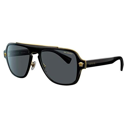 Versace Man Sunglasses Black Frame, Dark Grey Lenses, 56MM