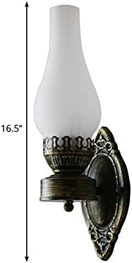 CraftThink LED Wall Sconce, Vintage Kerosene Wall Light Fixture Industrial Frosted Glass Wall Sconce Lighting Wall Mounted Fixture for Dining Room Corridor Bedside lamp Living Room, Color: Frosted