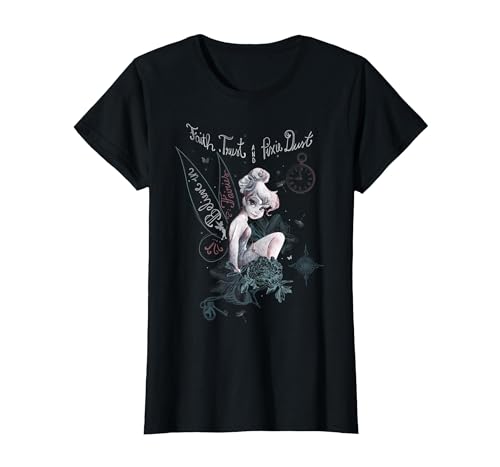 Disney Peter Pan Fée Clochette Believe T-shirt graphique T-Shirt, Femme, Noir, XL
