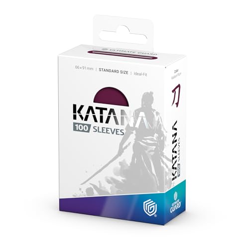 Ultimate Guard Katana Card Sleeves, 100 Standard Size TCG Sleeves, 66 x 91mm, Radiant Plum Back, Tournament Sleeves, No PVC & Acid-Free, High Clarity