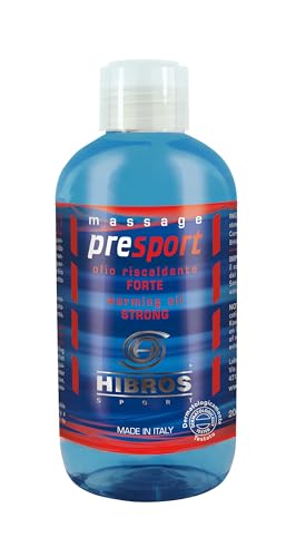 Hibros Olio Attivante Pre Sport Presport Ciclismo - Stagione Fredda - Riscaldante Forte - Massaggio Assorbimento Rapido Made in Italy Olio 200 ml