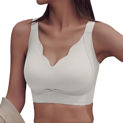Sujetadores Sin Costuras Mujer Push Up Bandolera Ajustable con Cuello En V Camiseta Básico Sujetador Deportivo Mujer Transpirable Ropa Interior Tank Top Elegante Original