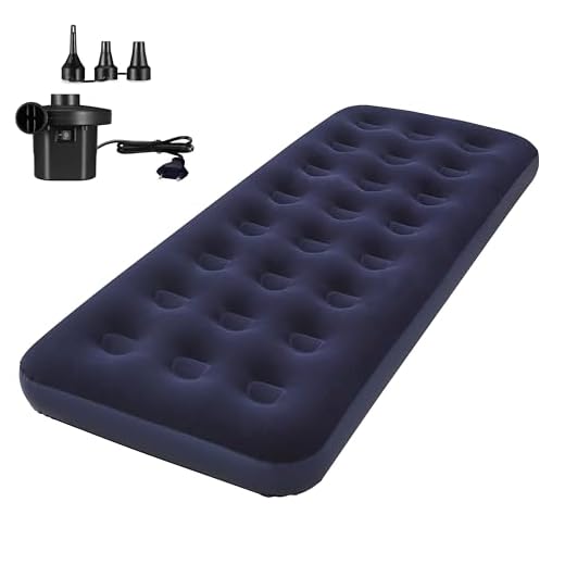 Robustt 32 Holes Twin Size Air Bed with Air Pump | Quick Inflatable - Blow Up Mattress Air Bed Portable Waterproof Air Mattress for Hiking, Travel, Outdoor and Home