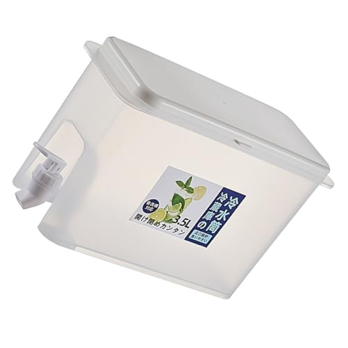 Luxshiny 大容量透明冷水壺 蛇口付き飲料ディスペンサー 冷蔵庫用家用冷水容器 滑らか表面 設計 飲み物注ぎやすい夏季用