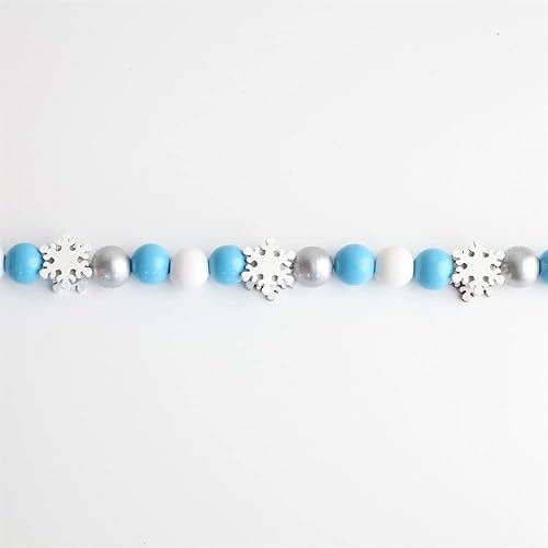 Miniatura 5 de 50 cuentas de madera de copo de nieve, cuentas de madera de copos de nieve, cuentas espaciadoras redondas rústicas naturales para granja, cuentas