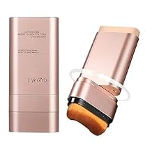 2 In 1 Anti Wrinkle Foundation Stick, Flawless Eraser Foundation - Hydrating Lightweight, Double Head Make Up Stick with Brush Natural