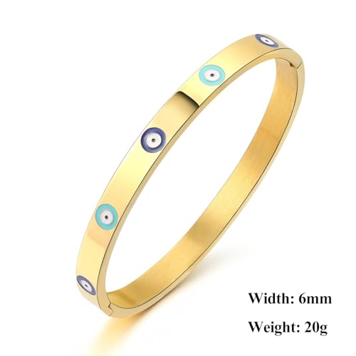 Evil Eye Bracelet Gold and Silver Stainless Steel Lucky Bracelet vintage bracelet Best gift for Women Teen Girls2