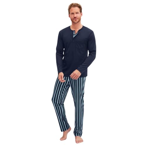 Image of Calida Men's Short Pyjama Set - 100% Cotton Sleepwear Shorts & Top, breathable men's pajamas, relax choice