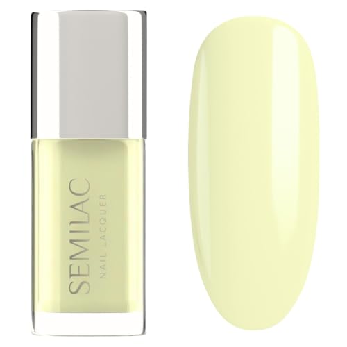 Semilac Nagellack 122 Butter Yellow 9 ml – Pastell Gelb, Hochglanz, Schnelltrocknend, Gel-Effekt