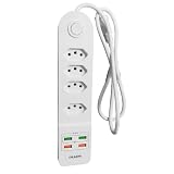 Melhores Filtros de Linha e Custo Benefício de 2026 Filtro de Linha com Usb a 4 Entradas 2.4 A Carregamento Rapido Powerstrip IQ Seguro Compativel com Varios Dispositivos (4 Tomadas)