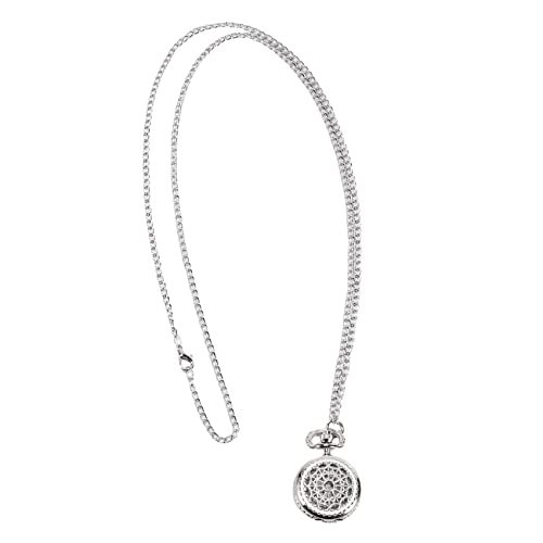 Uinfhyknd Montre Gousset Quartz Alliage Argent Pendentif Collier Poche Femmes