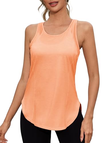 Gyabnw Débardeur de Sport Femme Léger et Confortable Tee Shirt sans Manches Yoga T-Shirt Fitness Respirant et à Séchage Rapide