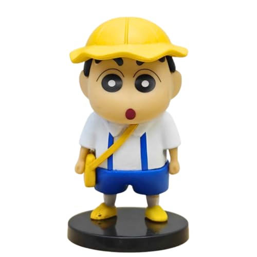 Image of FUNFOB Shinchan Action Figure Height -8cm | Shin chan Figurine Cartoon Figures Toys for Boys & Girls PVC Multicolour | Yellow Cap Blue Pant