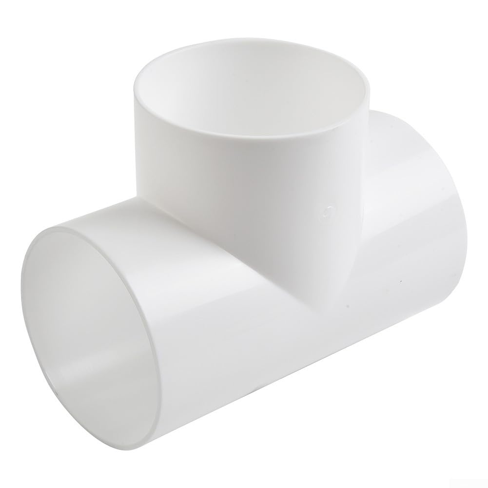 4 in Ducting T/Y Splitter Connector for Extractor Fan Ventilation Duct Pipe Tube, 100 mm, ABS Material, Leak-Proof Design