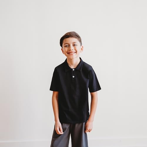 City Threads' Boys All Cotton Short Sleeve 2 Button Polo Uniform Shirt for School Semi Formal Event4